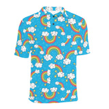 Rainbows Sky Clouds Pattern Men's All Over Print Polo Shirt