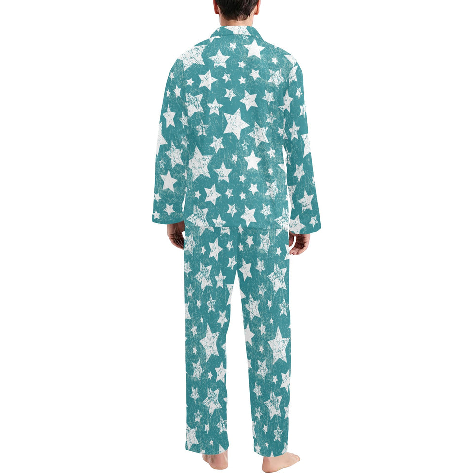 Vintage star pattern Men's Long Pajama Set