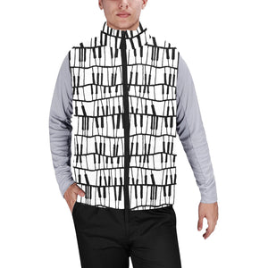 Piano Pattern Print Design 03 Men's Padded Vest