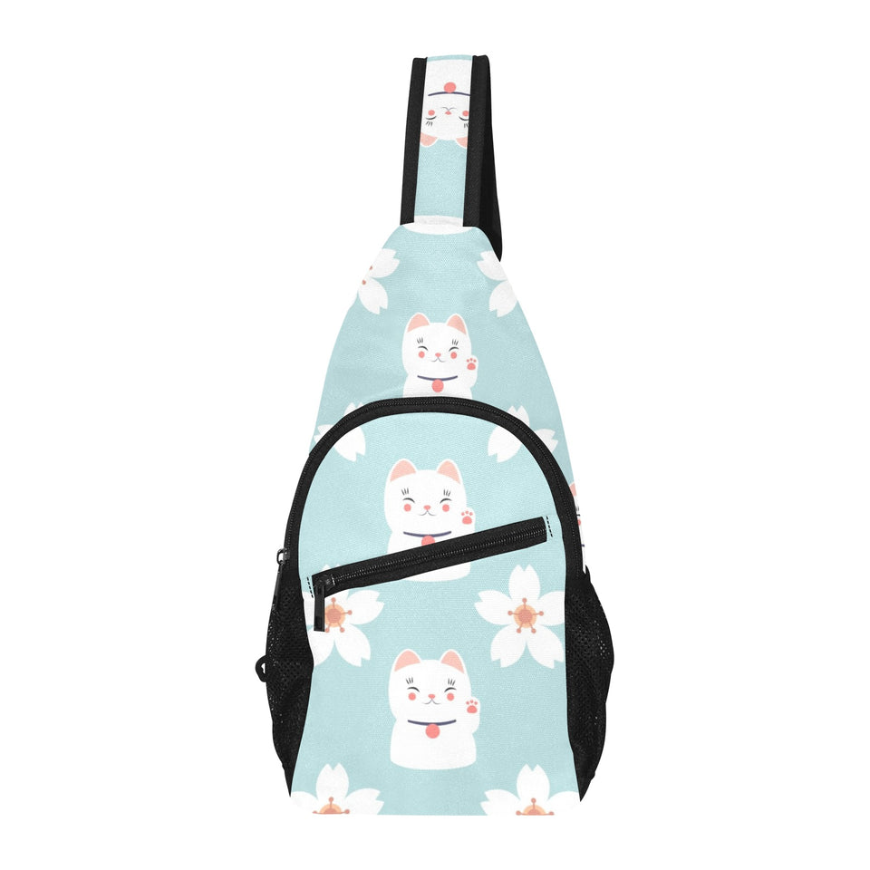 Maneki neko cat sakura All Over Print Chest Bag