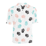 Dog Paws Pattern Print Design 04 Men's All Over Print Polo Shirt