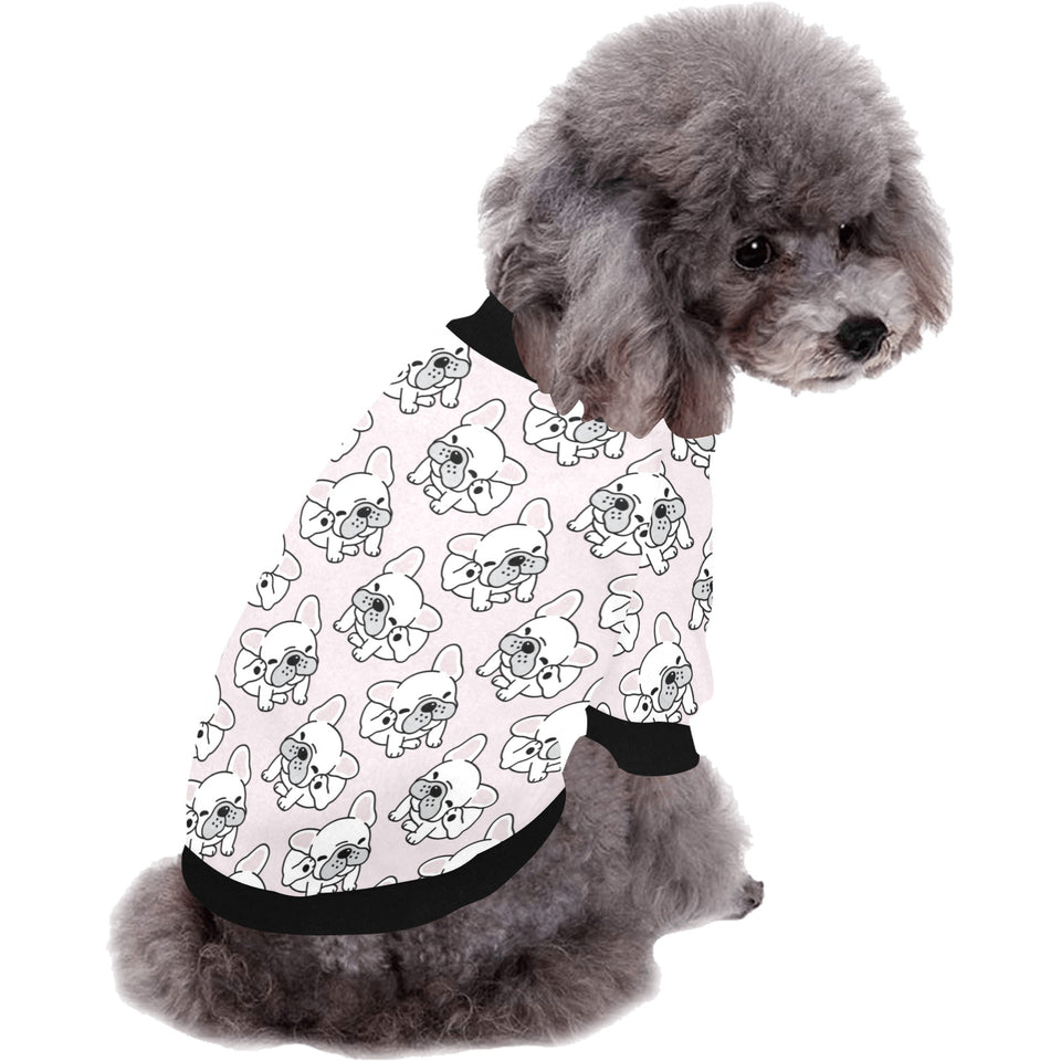 Cute french bulldog pattern All Over Print Pet Dog Round Neck Fuzzy Shirt