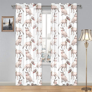 Bull Terrier Pattern Print Design 04 Gauze Curtain