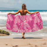 Beautiful dragonfly pink background Beach Towel