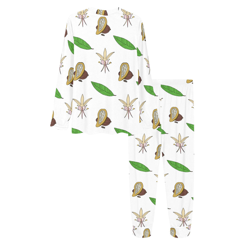 Color hand drawn cacao pattern Women's All Over Print Pajama Set