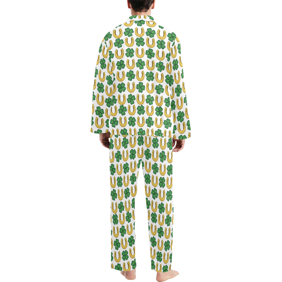 Horseshoes Pattern Print Design 04 Men's Long Pajama Set