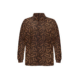 coffee bean pattern Men's Long Sleeve Polo Shirt