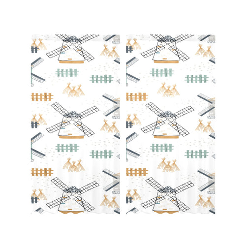 windmill pattern Gauze Curtain