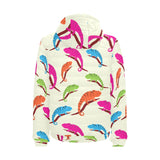 Colorful Chameleon lizard pattern Men's Padded Hooded Jacket