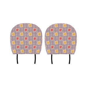 Bread Toast Pattern Print Design 05 Car Headrest Cover