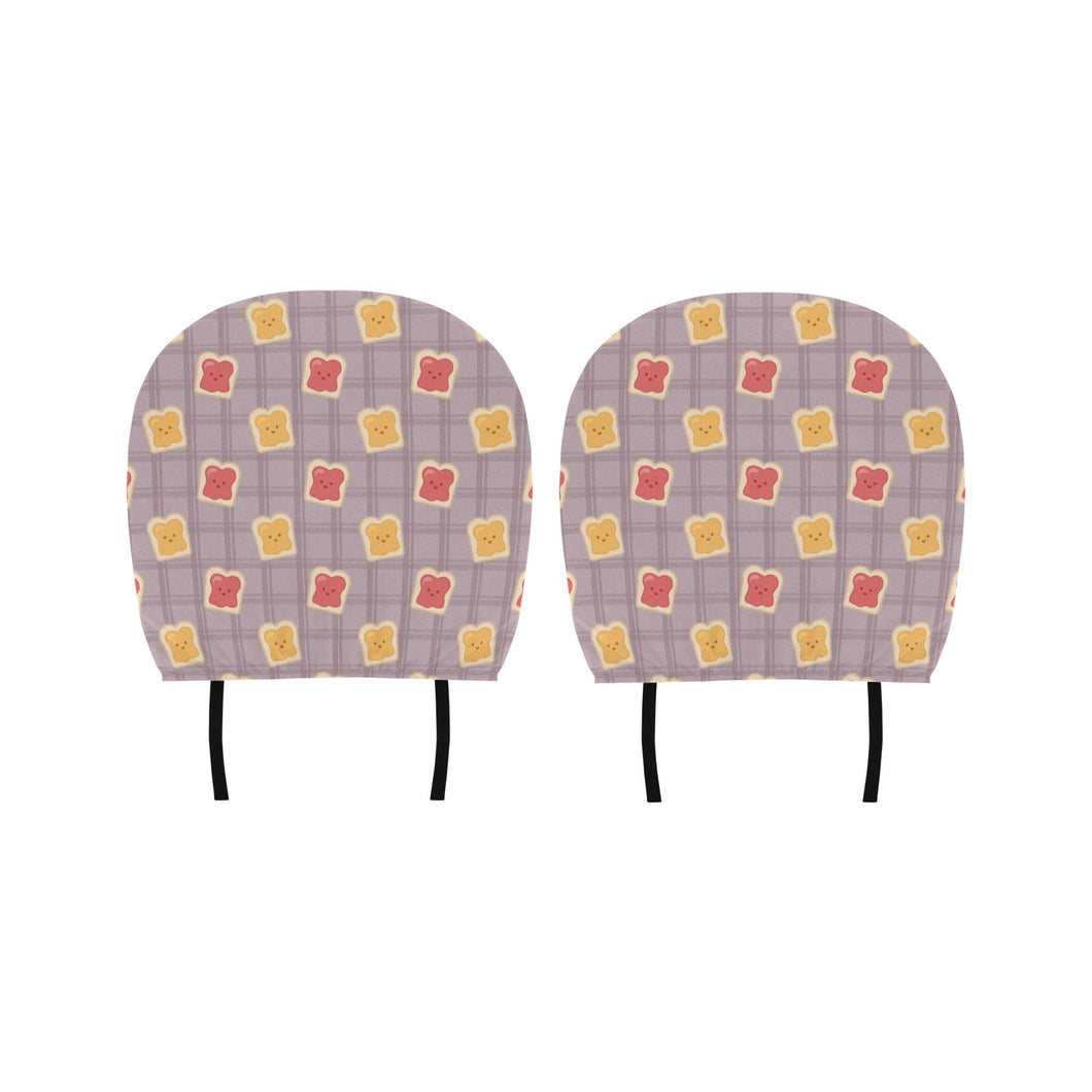 Bread Toast Pattern Print Design 05 Car Headrest Cover