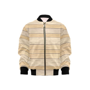 Wood Printed Pattern Print Design 01 Kids' Boys' Girls' Bomber Jacket