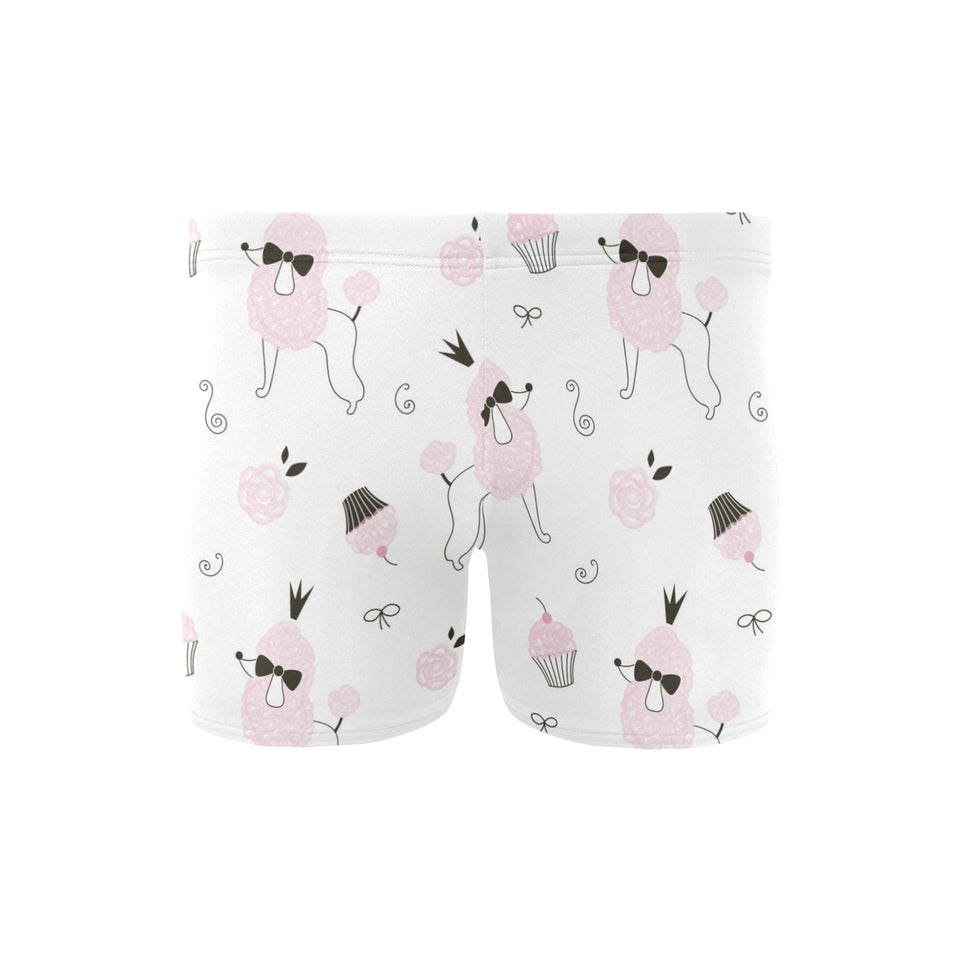 Poodle dog rose cake pattern Men's Swimming Trunks