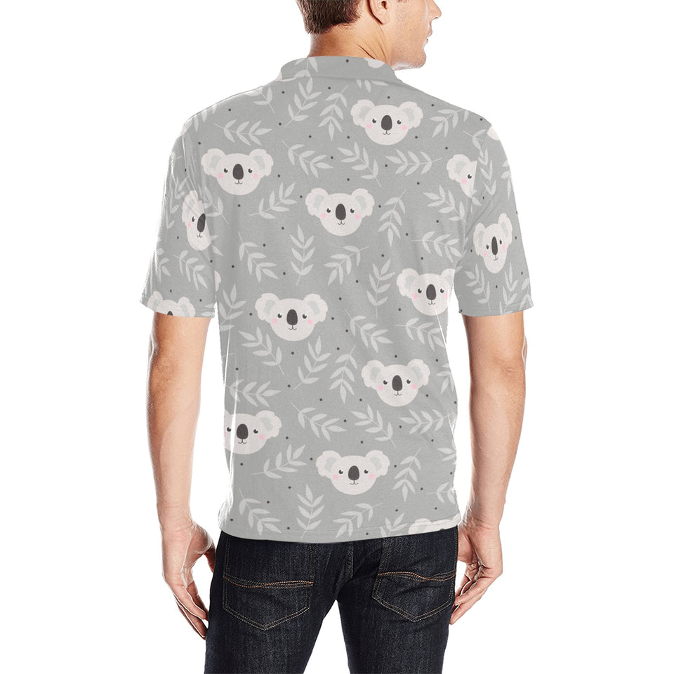 Cute koala leaves pattern Men's All Over Print Polo Shirt