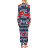 Koi Fish Carp Fishs hand drawn japanese art Women's All Over Print Pajama Set