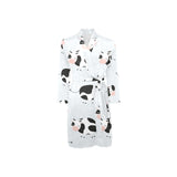 Cute cows pattern Men's Long Sleeve Belted Night Robe