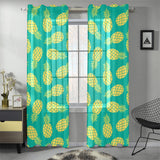 Pineapples pattern green background Gauze Curtain