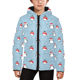 Cute penguin christmas snow pattern Kids' Boys' Girls' Padded Hooded Jacket