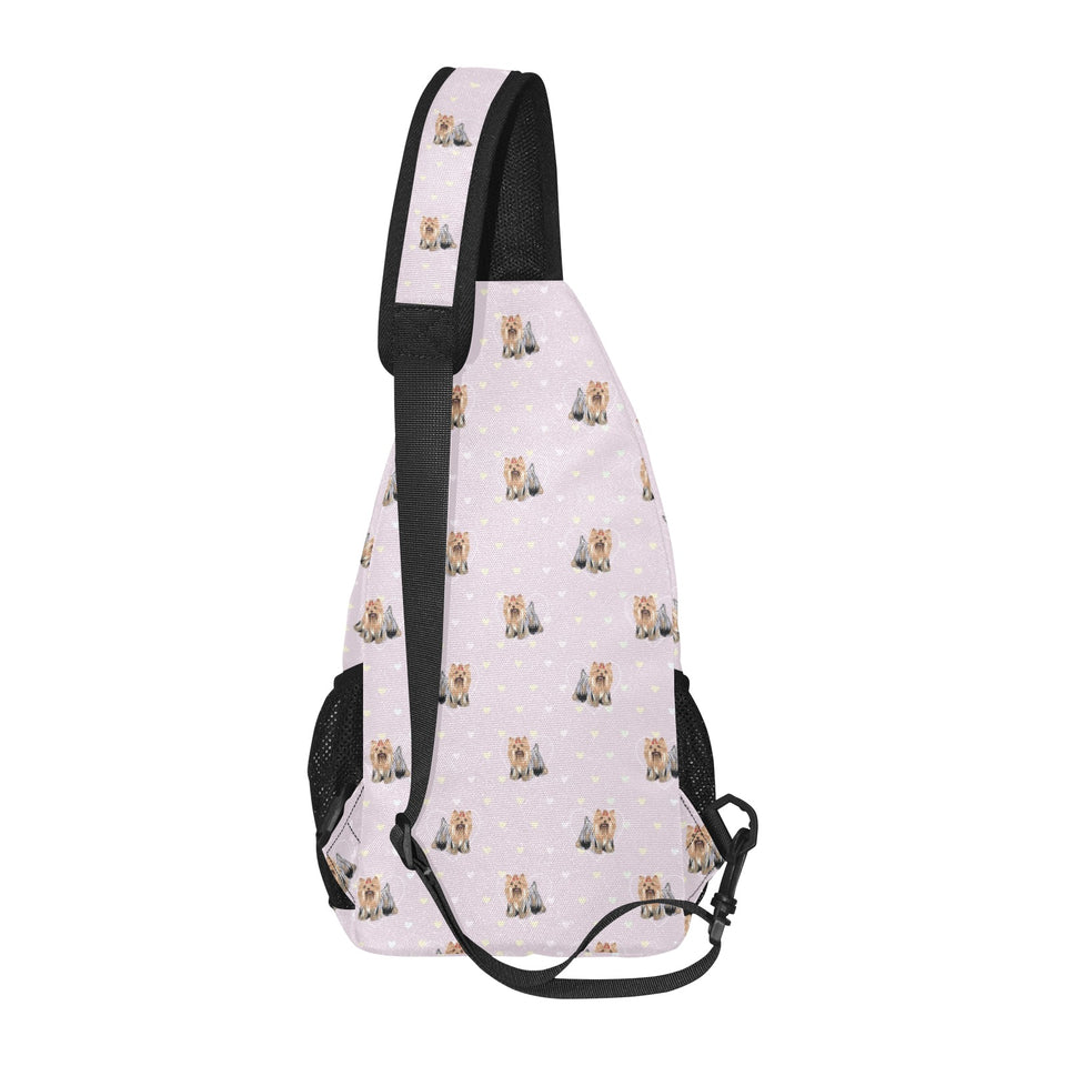 Yorkshire Terrier Pattern Print Design 02 All Over Print Chest Bag