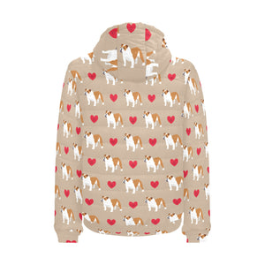 English Bulldog Pattern Print Design 05 Men's Padded Hooded Jacket