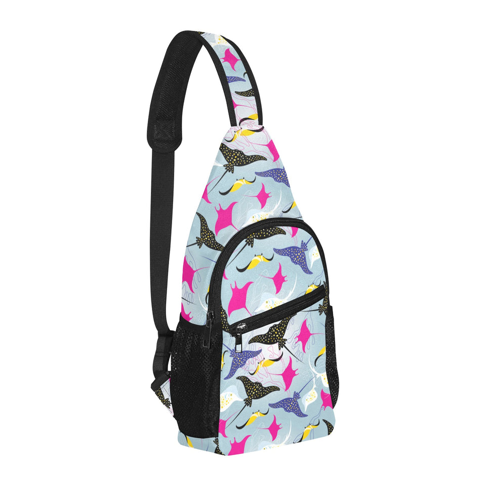 Stingray Pattern Print Design 01 All Over Print Chest Bag
