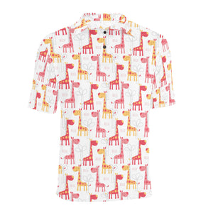 Giraffe Pattern Print Design 03 Men's All Over Print Polo Shirt