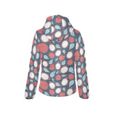 dragon fruits dark blue background Women's Padded Hooded Jacket