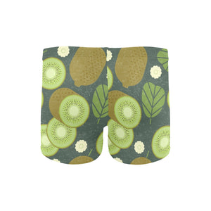 Whole sliced kiwi leave and flower Men's Swimming Trunks