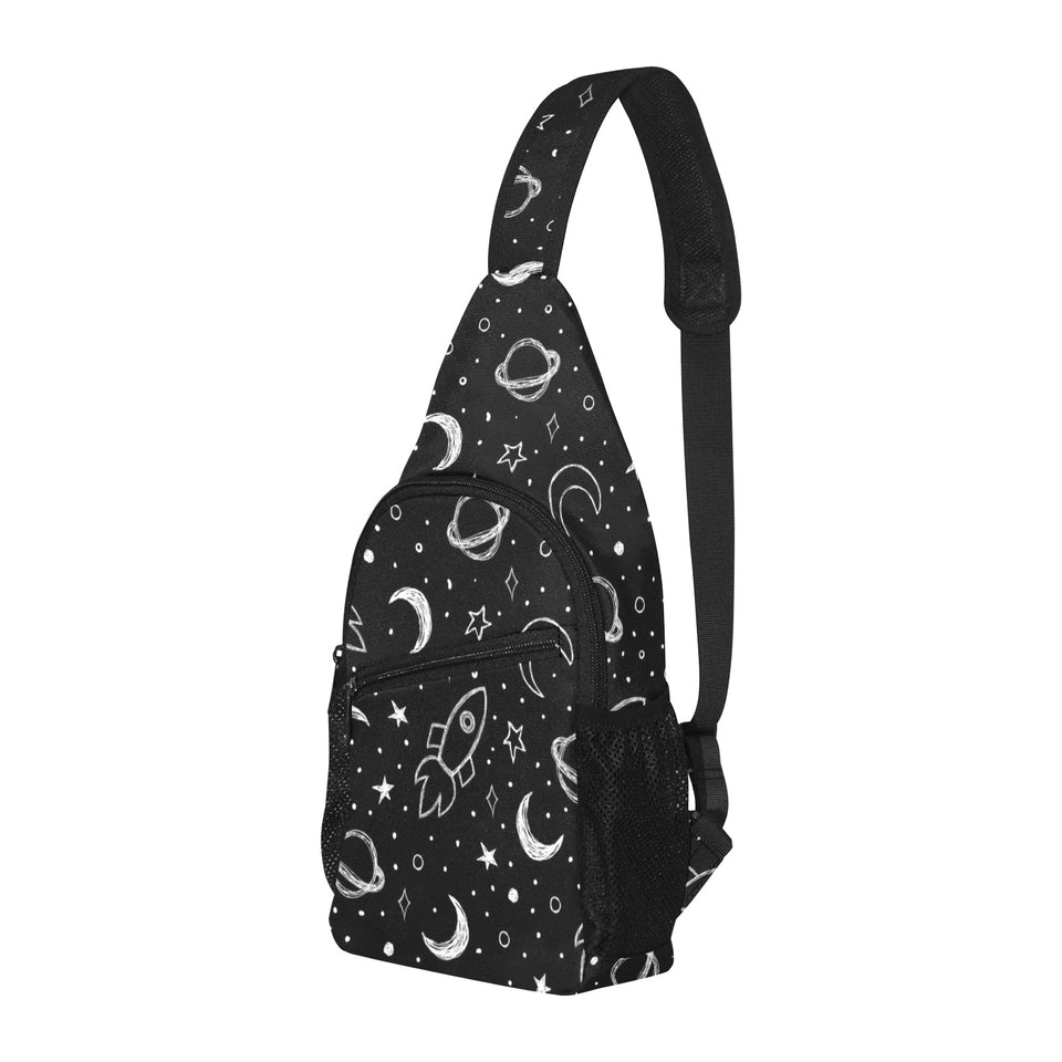 Hand drawn space rocket star planet All Over Print Chest Bag