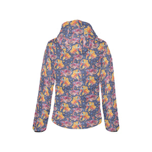 Goldfish Pattern Print Design 05 Women's Padded Hooded Jacket