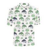 Chameleon lizard succulent plant pattern Men's All Over Print Polo Shirt