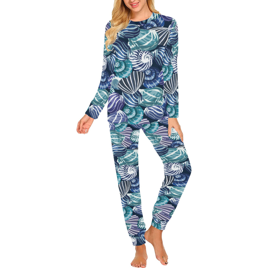 Shell design pattern Women's All Over Print Pajama Set
