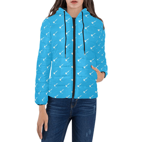 Darts Pattern Print Design 05 Women's Padded Hooded Jacket