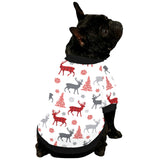 Deer tree snowflakes chrismas pattern All Over Print Pet Dog Round Neck Fuzzy Shirt