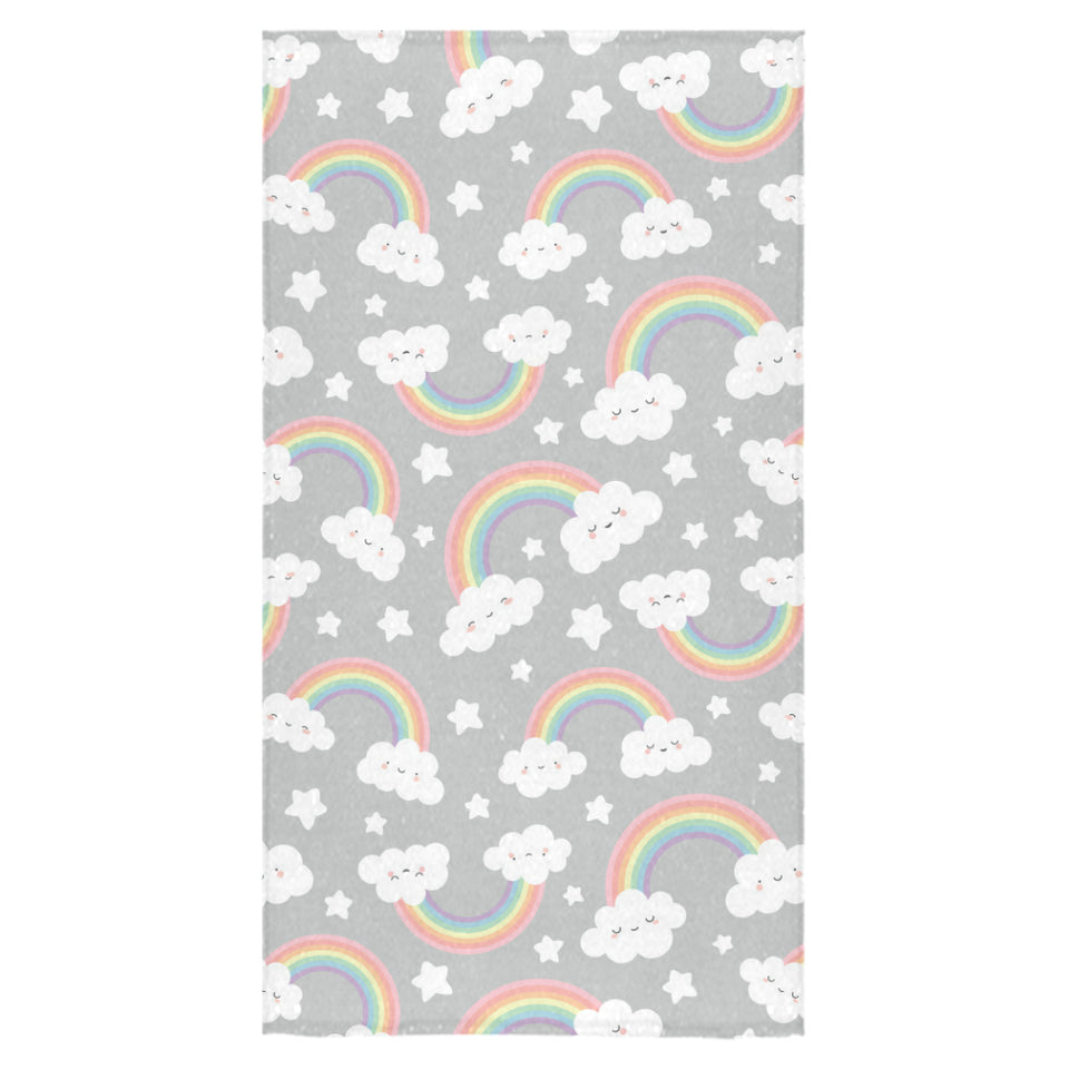 Cute rainbow clound star pattern Bath Towel