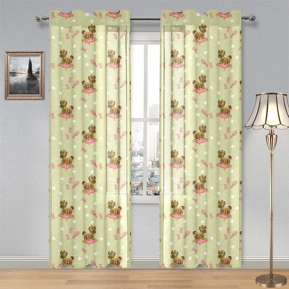 Yorkshire Terrier Pattern Print Design 01 Gauze Curtain