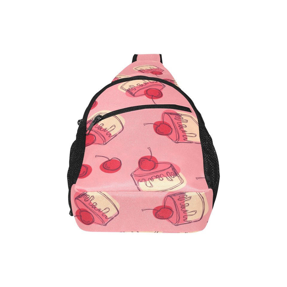 Cake cherry pattern All Over Print Chest Bag