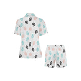 Dog Paws Pattern Print Design 04 Women's V-Neck Short Pajama Set