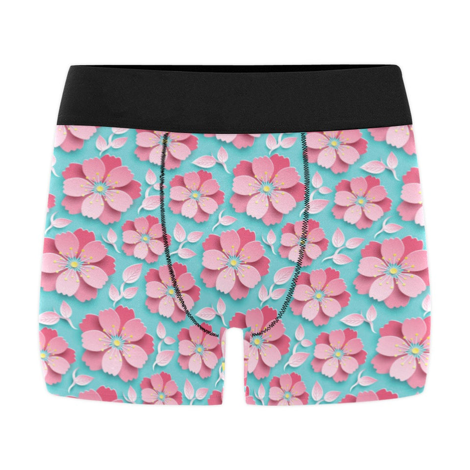 3D sakura cherry blossom pattern Men's All Over Print Boxer Briefs Men's Underwear