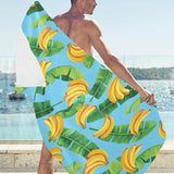 banana leaves banana design pattern Beach Towel