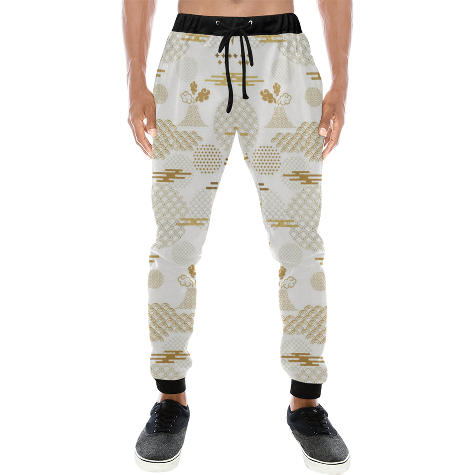 Beautiful gold japanese pattern Unisex Casual Sweatpants