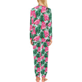 Watermelons tropical palm leaves pattern Women's All Over Print Pajama Set