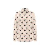 Ostrich Pattern Print Design 05 Women's Long Sleeve Polo Shirt