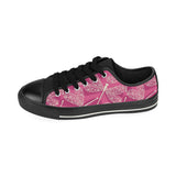 Beautiful dragonfly pink background Men's Low Top Canvas Shoes Black