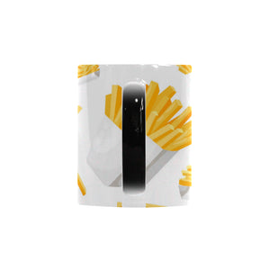 French fries white paper box pattern Morphing Mug Heat Changing Mug