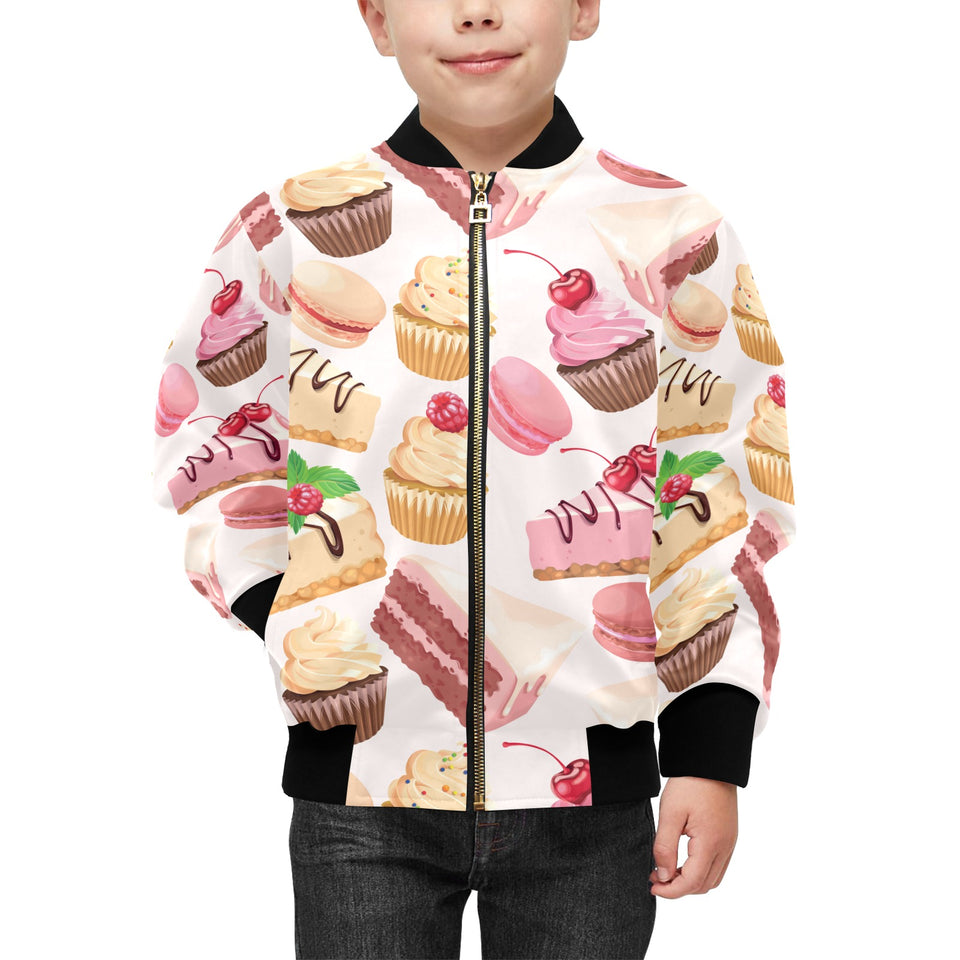 Cake cupcake sweets pattern Kids' Boys' Girls' Bomber Jacket