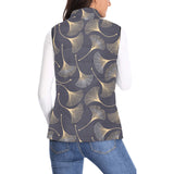 Gold ginkgo leaves Women's Padded Vest