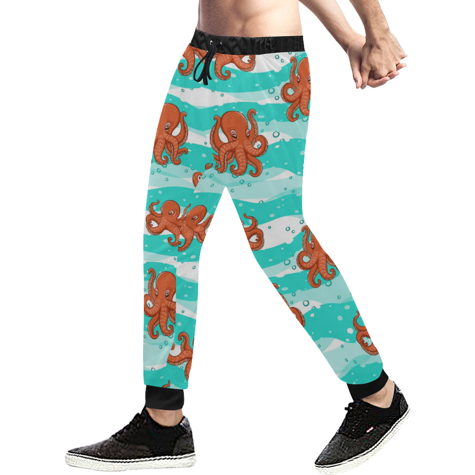Octopuses sea wave background Unisex Casual Sweatpants