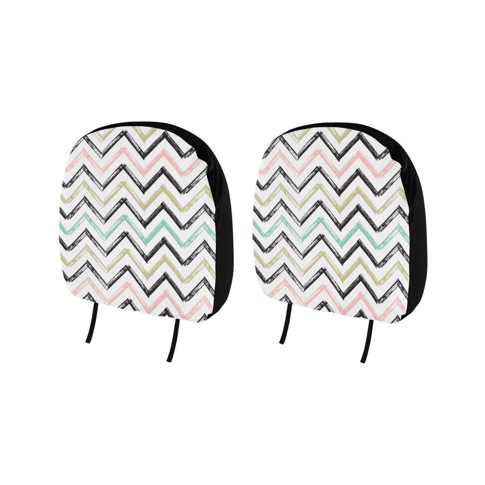 zigzag chevron paint pattern Car Headrest Cover
