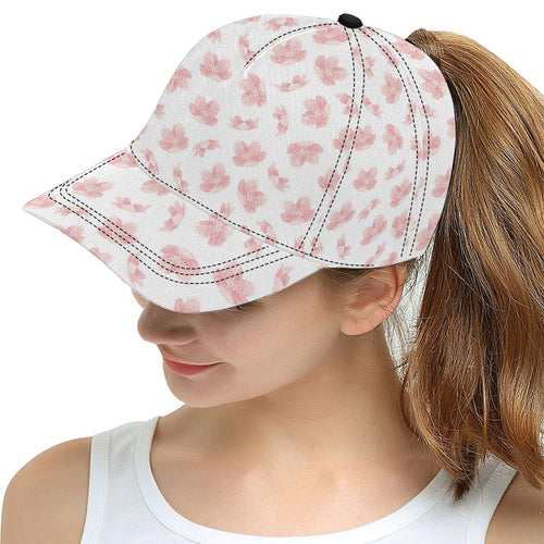 Pink sakura cherry blossom pattern All Over Print Snapback Cap